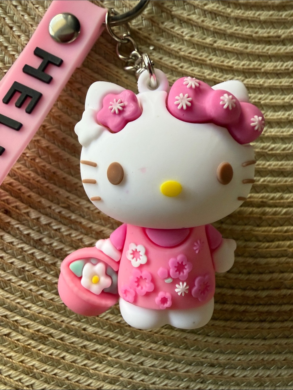 Hello Kitty Pink and White Keychain Charm Set NWOT - Picture 3 of 7